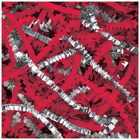 Bsc Preferred Red and Silver Metallic Blend Crinkle Paper - 10 lb. Box BUY00016860